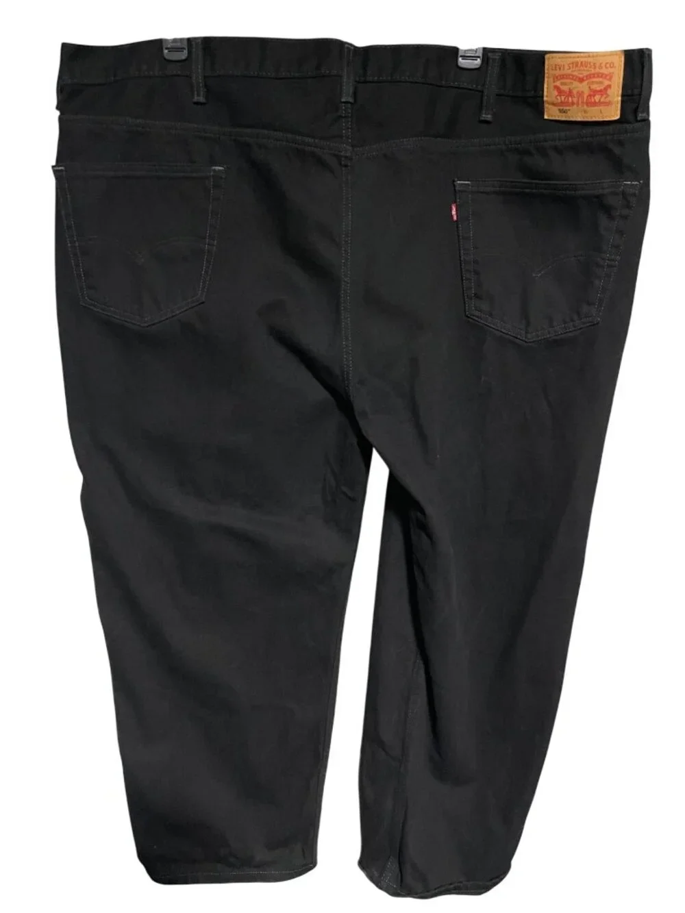 Levis 550 Mens Black Denim Relaxed Fit Jeans W54 L30 Actual Measurement 52x29